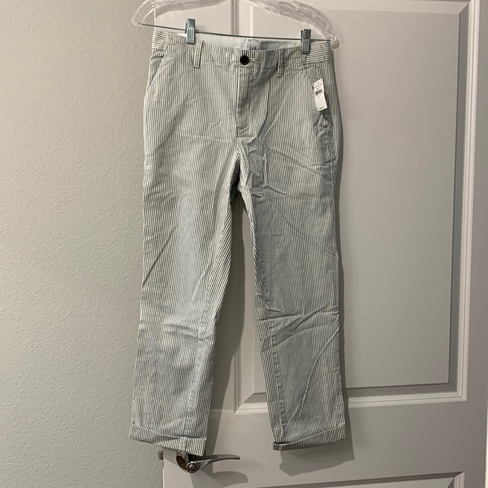 Blue Pin Stripe Crop Pants